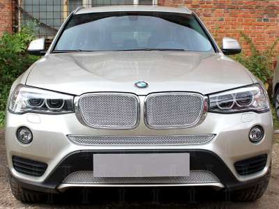 BMW X3 (14–) Защита радиатора Premium, хром, середина