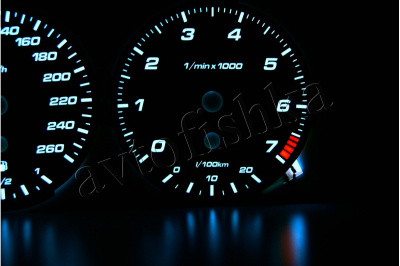 BMW E90 светодиодные шкалы (циферблаты) на панель приборов - дизайн 1