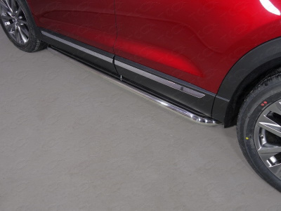 Mazda CX-9 (17–) Пороги с площадкой (нерж. лист) 60,3 мм