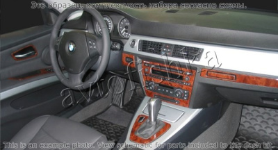 Декоративные накладки салона BMW 3 2005-н.в. 4 двери седан, с навигацией система